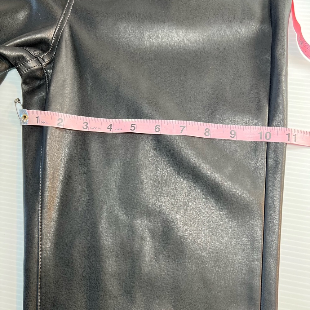 J. Crew Black Faux Leather Straight Leg Pants Size 29/8 - Picture 11 of 14
